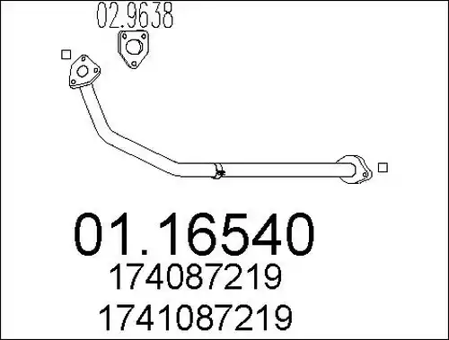 изпускателна тръба MTS 01.16540
