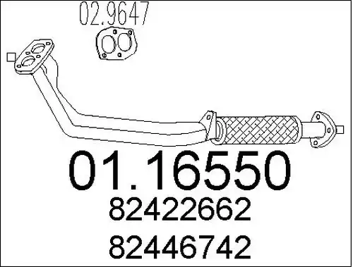 изпускателна тръба MTS 01.16550