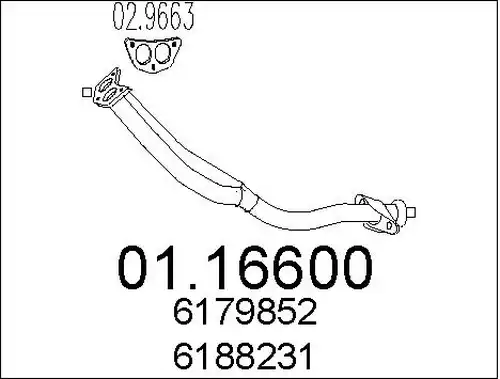 изпускателна тръба MTS 01.16600