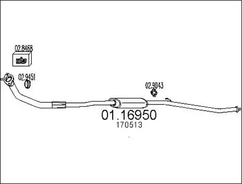 изпускателна тръба MTS 01.16950