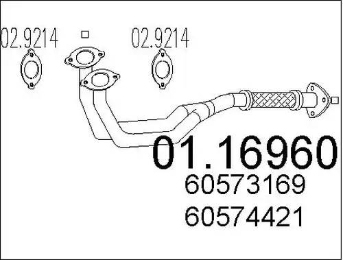 изпускателна тръба MTS 01.16960