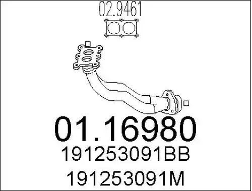 изпускателна тръба MTS 01.16980