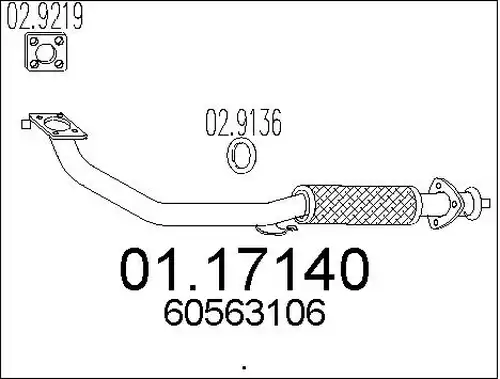 изпускателна тръба MTS 01.17140