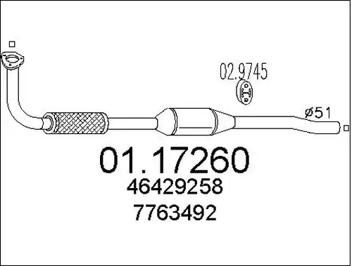 изпускателна тръба MTS 01.17260