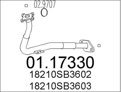 изпускателна тръба MTS 01.17330