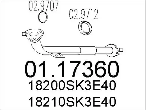 изпускателна тръба MTS 01.17360