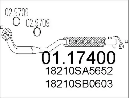 изпускателна тръба MTS 01.17400