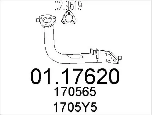 изпускателна тръба MTS 01.17620