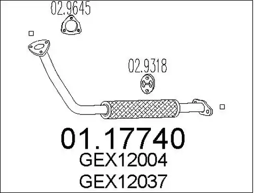 изпускателна тръба MTS 01.17740