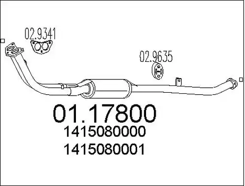 изпускателна тръба MTS 01.17800