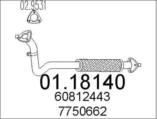изпускателна тръба MTS 01.18140