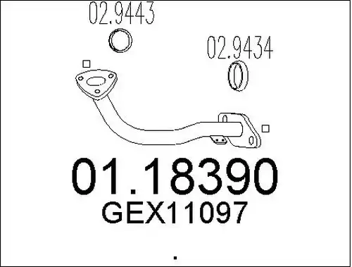 изпускателна тръба MTS 01.18390