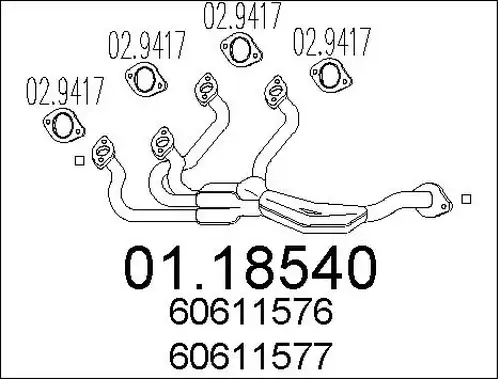 изпускателна тръба MTS 01.18540