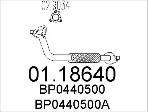изпускателна тръба MTS 01.18640