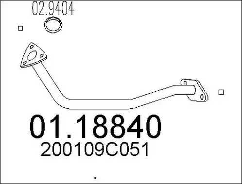 изпускателна тръба MTS 01.18840