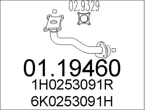 изпускателна тръба MTS 01.19460