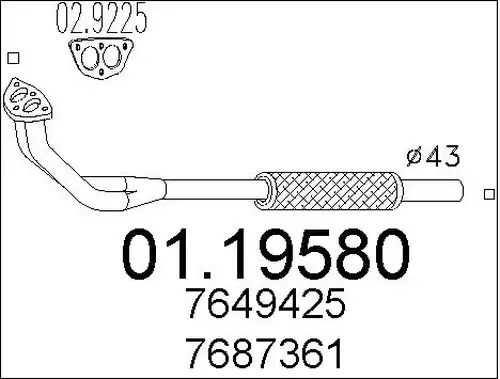 изпускателна тръба MTS 01.19580