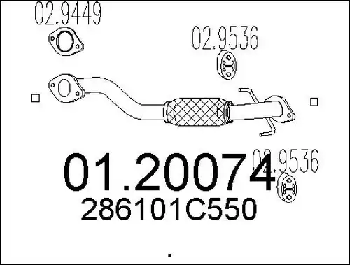 изпускателна тръба MTS 01.20074