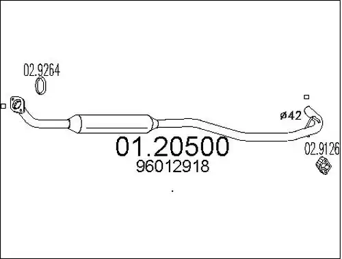 изпускателна тръба MTS 01.20500