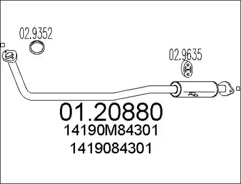 изпускателна тръба MTS 01.20880