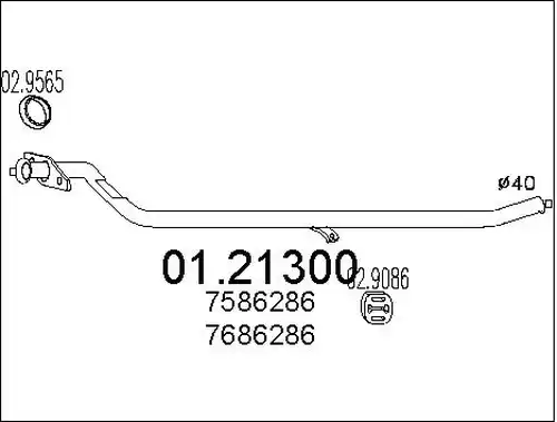 изпускателна тръба MTS 01.21300