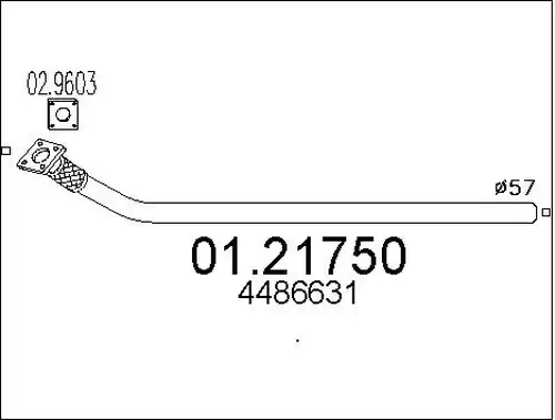 изпускателна тръба MTS 01.21750