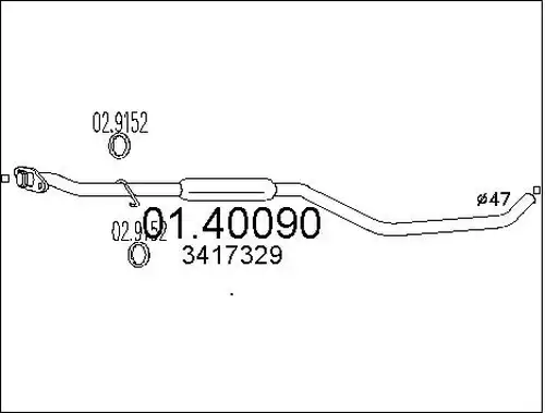 изпускателна тръба MTS 01.40090