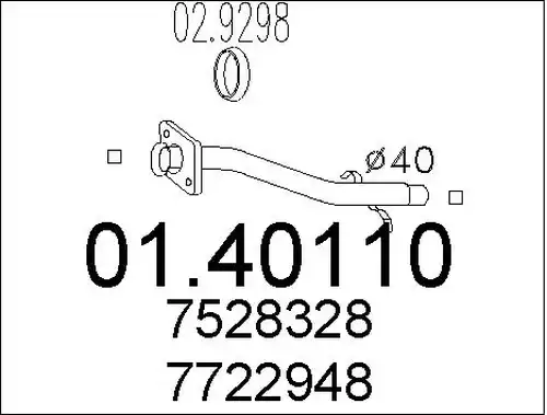 изпускателна тръба MTS 01.40110