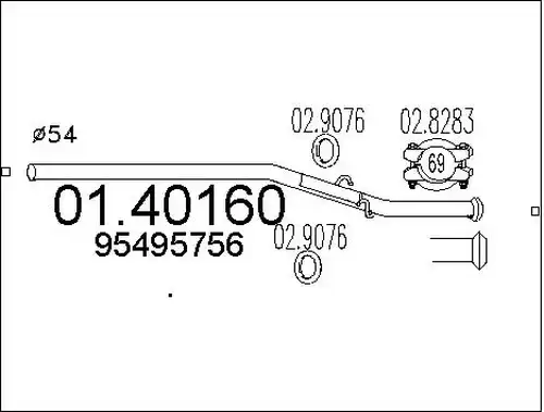изпускателна тръба MTS 01.40160