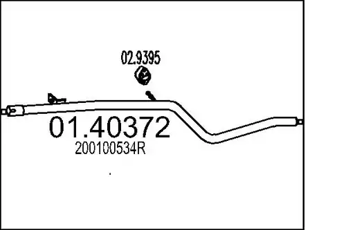 изпускателна тръба MTS 01.40372