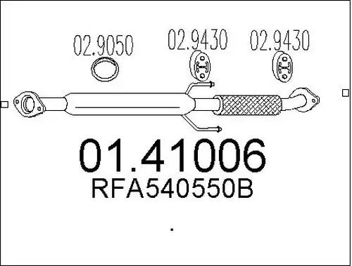 изпускателна тръба MTS 01.41006