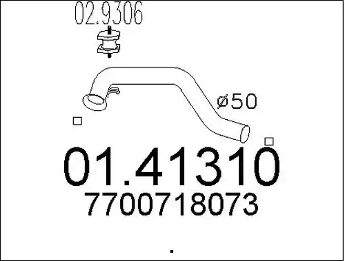 изпускателна тръба MTS 01.41310