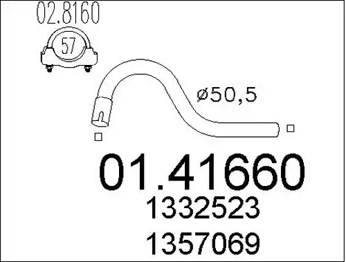 изпускателна тръба MTS 01.41660