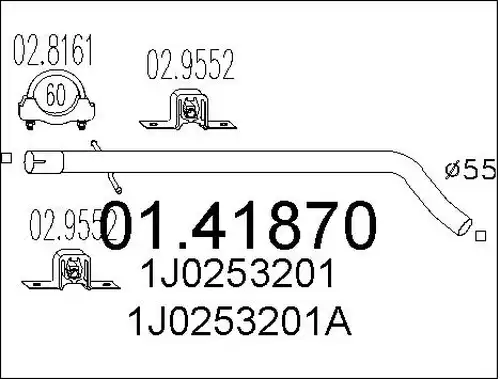 изпускателна тръба MTS 01.41870