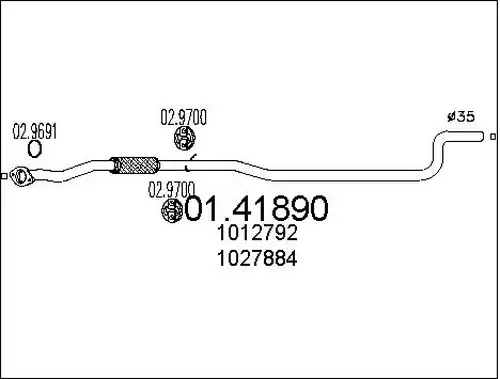 изпускателна тръба MTS 01.41890