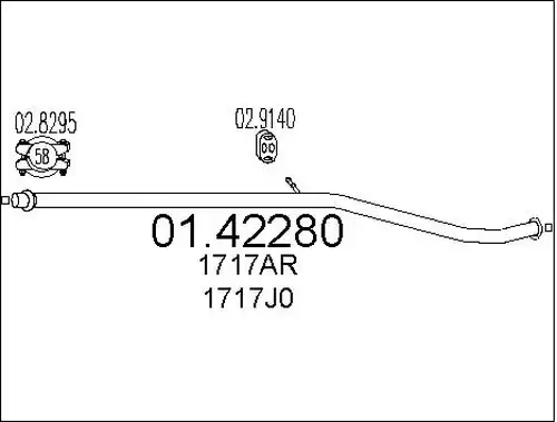 изпускателна тръба MTS 01.42280