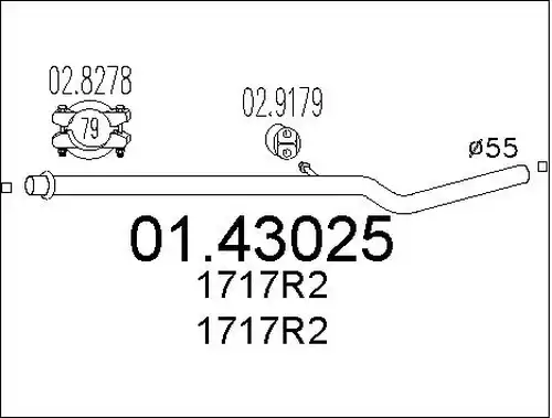 изпускателна тръба MTS 01.43025