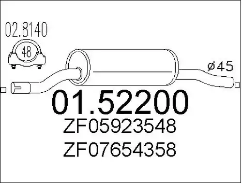 предно гърне MTS 01.52200