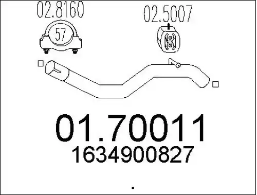 изпускателна тръба MTS 01.70011