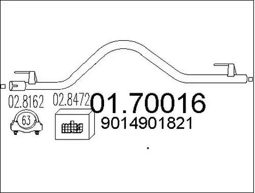 изпускателна тръба MTS 01.70016