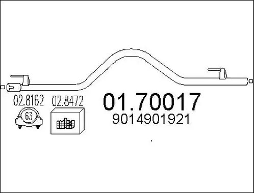 изпускателна тръба MTS 01.70017