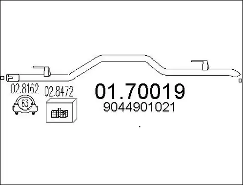 изпускателна тръба MTS 01.70019