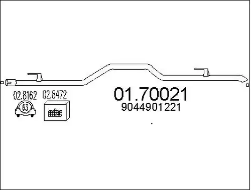 изпускателна тръба MTS 01.70021