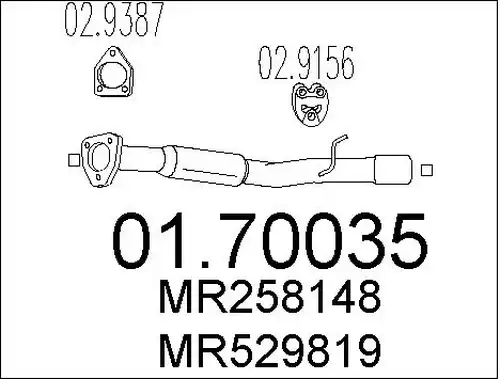 изпускателна тръба MTS 01.70035