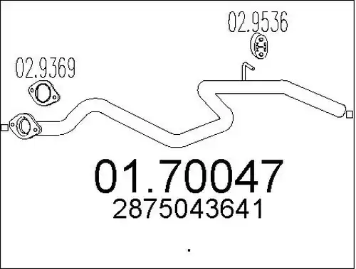 изпускателна тръба MTS 01.70047