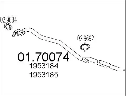 изпускателна тръба MTS 01.70074