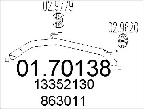 изпускателна тръба MTS 01.70138