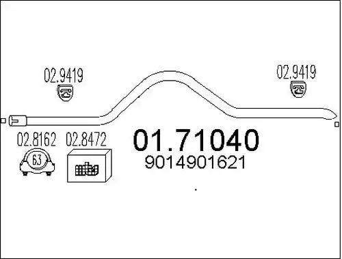 изпускателна тръба MTS 01.71040