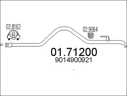 изпускателна тръба MTS 01.71200