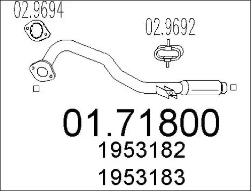 изпускателна тръба MTS 01.71800